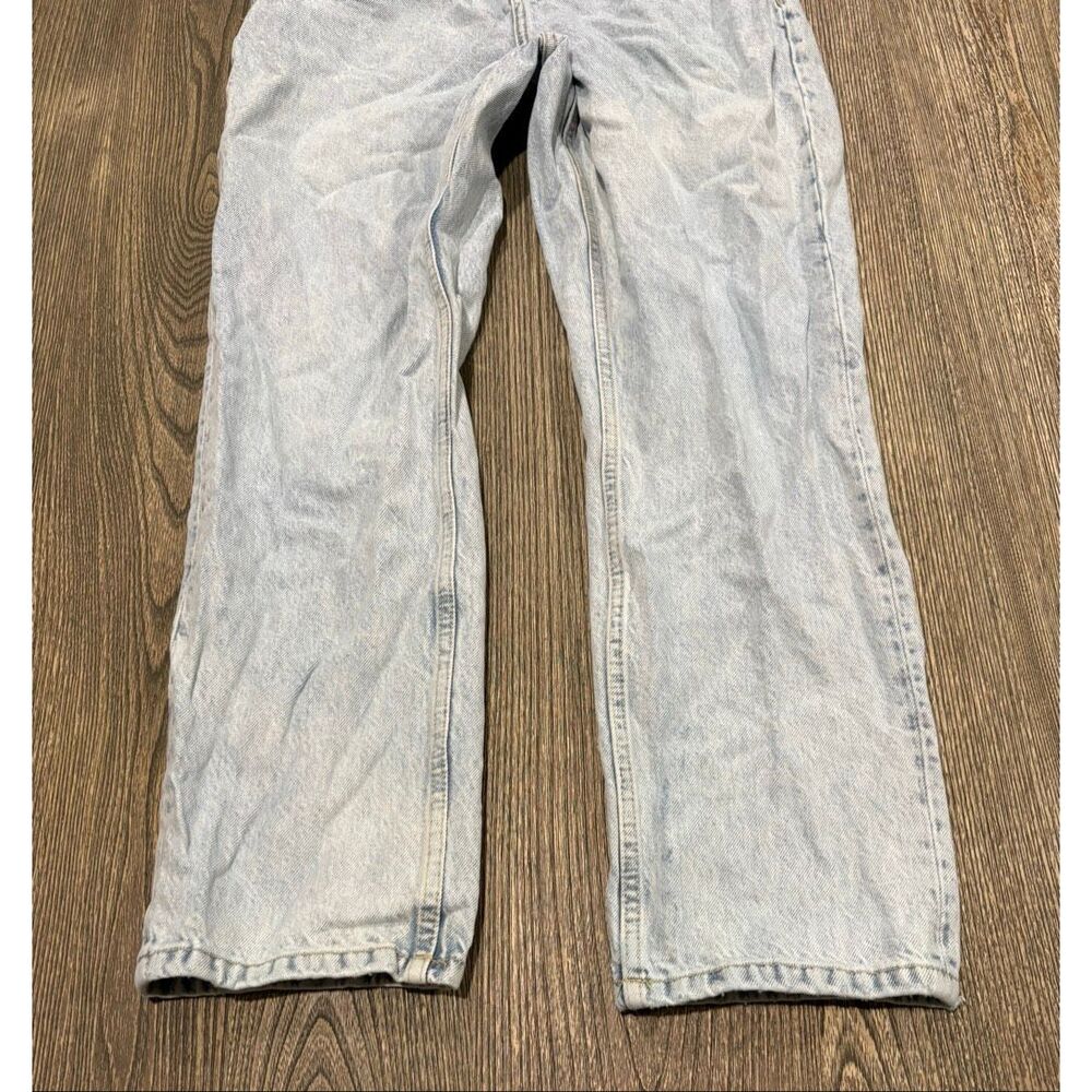 Topsop Womens Straight Jeans Mid Rise Button Fly Denim Light Wash Blue Size 30 - Picture 2 of 11